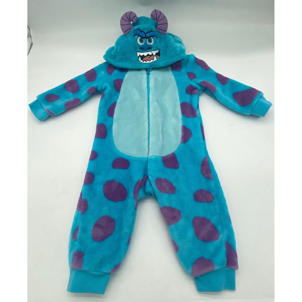 Pixar Primark Monsters Inc Sulley Fleece Hooded Union Suit 9-12M 80cm Blue